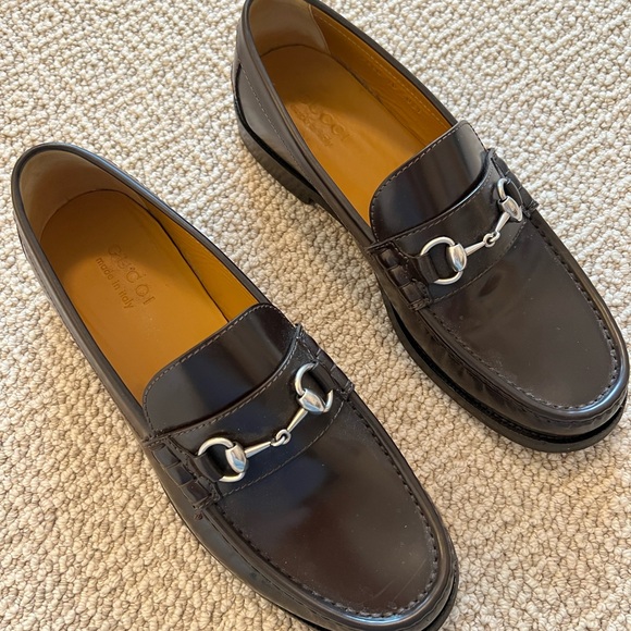 Gucci Dark Brown Leather Horsebit Loafers Men’s size 10
